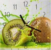 Wanduhr aus Glas mit Motiv Kiwi Spritzer- 30 x 30 cm - Produktbild-Vorschau 1