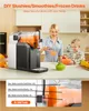 A woman is using a slush machine to make drinks while a child watches. The image also includes a diagram showing water level indicators for the machine. Náhled obrázku produktu