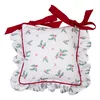 Clayre & Eef Kissenbezug für Stuhl 40x40 cm Weiß Rot Produktbild-Vorschau 1