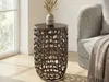 FineBuy Tavolino in vetro e alluminio, 30 cm, nero, Anteprima dell’immagine prodotto 2