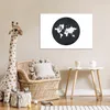 MuchoWow® Poster Weltkarte - Schwarz und weiß - Kreis 60x40 Produktbild-Vorschau 7