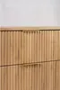 A close-up view of two drawers of a wooden cabinet with ribbed fronts and gold handles. Anteprima dell’immagine prodotto