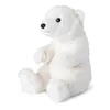 A white plush polar bear sits facing left against a white background. Produktbild-Vorschau