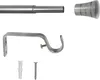 A set of curtain rod components including a rod, a bracket, and a finial. Produktbild-Vorschau