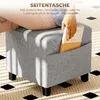 HOMCOM Fußhocker Hocker mit Seitentasche quadratisch Produktbild-Vorschau 5