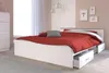 Lit avec 2 tiroirs & 1 étagère - 140 x 190 cm - Blanc - Voir les images du produit 4