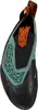 Kletterschuh "Mantra" von La Sportiva; grün-schwarz mit orangefarbenen Akzenten und geometrischem Design. Produktbild-Vorschau