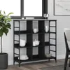 vidaXL Sideboard Schwarz 102x32x103,5 cm Holzwerkstoff Produktbild-Vorschau 1