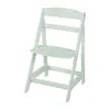 A light mint green wooden high chair is shown against a white background. Náhled obrázku produktu