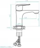 A technical drawing of a faucet with dimensions. Podgląd zdjęcia produktu