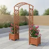 Hnědý růžový oblouk s květináči Trellis trellis dřevěný rám Náhled obrázku produktu 1