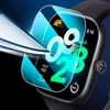 A close-up marketing image of a smartwatch screen protector being applied to a smartwatch. Produktbild-Vorschau
