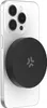 A white iPhone with a black circular power bank attached to the back. Náhled obrázku produktu