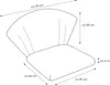 A diagram showing the dimensions of a chair cushion. Produktbild-Vorschau