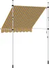 vidaXL Einziehbare Markise Handbetrieben 200 cm Orange/Weiß Produktbild-Vorschau 4
