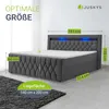 Juskys Boxspringbett Leona Samt 140x200 cm in Grau – mit Produktbild-Vorschau 3
