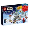 A LEGO Star Wars Advent Calendar box with a festive winter scene, featuring Star Wars characters and vehicles decorated for Christmas. Produktbild-Vorschau