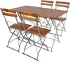 Biergarten Set Klapptisch + 4 Klappstühle Bistroset Stahl Akazienholz 120x70cm Produktbild-Vorschau