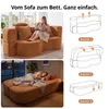 2-in-1 Cord Schlafsofa, modulares Bodensofa mit Kissen, 196 Produktbild-Vorschau 2