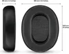 A side view and top view of a black ear pad with dimensions indicated by text and arrows. Podgląd zdjęcia produktu