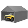 A yellow car is parked inside a gray carport. Produktbild-Vorschau