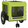 vidaXL Remorque pour vélo Chiens Vert et Noir Tissu Oxford Voir les images du produit 4