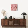 Wanduhr - Quadrat - Glasuhr - Rosa Blätter Palmen - 40x40cm Produktbild-Vorschau 7