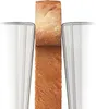 A slice of bread between two silver toaster slots. Produktbild-Vorschau