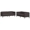 The Living Store 2-tlg. Sofagarnitur Dunkelbraun Stoff Produktbild-Vorschau 3