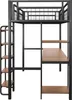 A loft bed with a desk and shelves, shown against a white background. Anteprima dell’immagine prodotto