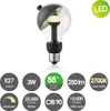 Home Sweet Home LED-Lampe Sphere schwarz-gold G80 E27 3W Produktbild-Vorschau 4