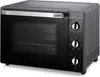 A black De Longhi toaster oven with a silver handle and control knobs is shown against a light gray background. Produktbild-Vorschau