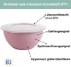 3er Set Kunststoff Salatschüsseln Rührschüssel Pastellrosa Produktbild-Vorschau 3