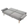 A gray sofa bed is shown from a slightly elevated side angle against a white background. Voir les images du produit