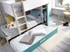 Etagenbett mit Kasten und - 3 x 90 x 190 cm - Weiß, natur Produktbild-Vorschau 11