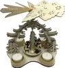 A wooden Christmas pyramid with four tea light holders and decorative figures. Produktbild-Vorschau