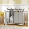 HOMCOM Wäschekorb mit 4 Fächer 160 L Wäschesammler mit Produktbild-Vorschau 2