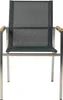 A single outdoor chair with a metal frame and a dark gray mesh seat and back. Produktbild-Vorschau