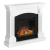 A white electric fireplace with a black insert and a realistic flame effect. Produktbild-Vorschau
