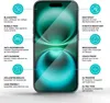 A smartphone screen protector is shown with various features highlighted by text and icons. Produktbild-Vorschau