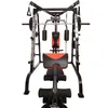 A multi-gym machine with a bench and weight rack. Produktbild-Vorschau