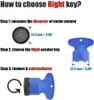 An instructional diagram showing how to choose the right aerator key for a faucet. Anteprima dell’immagine prodotto