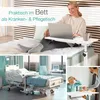 A collage of images showing a woman using a laptop on a bed with a mobile table, a hospital bed, and a caregiver assisting an elderly person. Anteprima dell’immagine prodotto