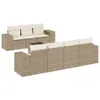 8-tlg. Garten-Sofagarnitur mit Kissen Beige Poly Rattan Produktbild-Vorschau 2