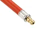 Close-up of the end of a red hose with a brass fitting. Voir les images du produit
