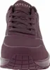 A close-up, front-facing view of a single purple Skechers sneaker. Anteprima dell’immagine prodotto
