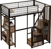 Wielofunkcyjne łóżko loftowe Sweiko 90 x 200 cm, metalowe Podgląd zdjęcia produktu 6