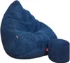 Vankúš na sedenie + podnožka tmavomodrý zamat Sako Loft Náhľad obrázku produktu 1