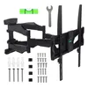 A black TV wall mount with various accessories laid out below it. Anteprima dell’immagine prodotto