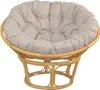 A papasan chair with a beige cushion on a white background. Produktbild-Vorschau